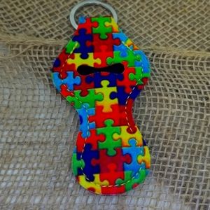 🧩Autism Awareness chapstick holder keychain🧩